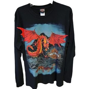 Smokey Mountain Harley Dragon Long Sleeve Size Large
